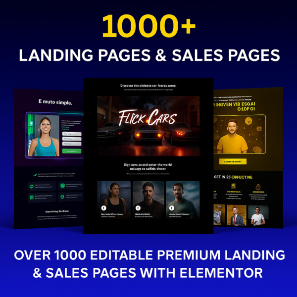1,000+ Editable Landing Pages for Elementor